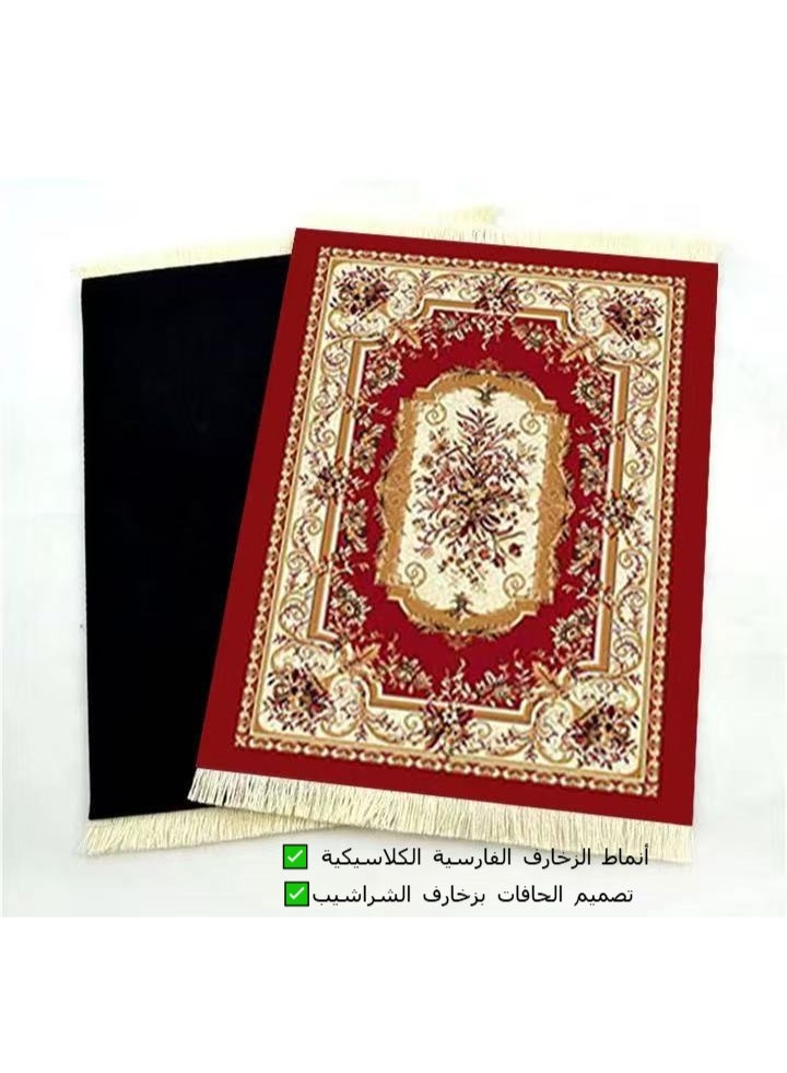 حقل 3 قطع سجادة قهوة وسجادة ماوس، سجادة فنجان قهوة، سجادة كوب قهوة، سجادة طاولة، لوحة ماوس مطاطية، مستطيلة مقاس 23x18x0.5 سم، مجموعة حمراء - Image 5